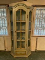 An Italian painted pine glazed display cabinet