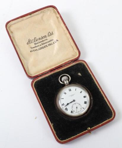 A silver cased pocket watch, J.W. Benson London