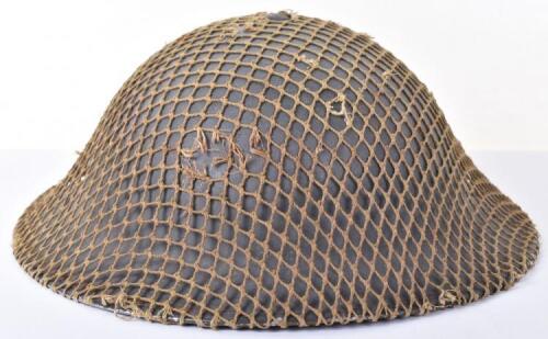 WW2 British Home Guard Steel Helmet with Camouflaged Net