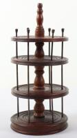 Victorian turned wood tiered bobbin stand