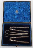 A set of three Victorian grape scissors and nut crackers