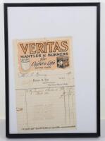 An original Veritas Mantles & Burners receipt, 1920’s