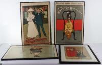 Four late Victorian theatre posters by John Hassall, Charley’s Aunt, A Brace of Partridges, and two The Brixton Burglary