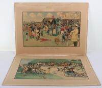 Two Cecil Aldin colour prints of ‘The Bluemarket Races’ Between The Races and On The Road,
