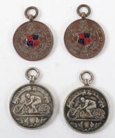 A group of motor cycling medals awarded to F.W. Dixon and G.L. Morrish, including two silver medals for Seaton Rodeo 1930 and Dolphin Cup 1929