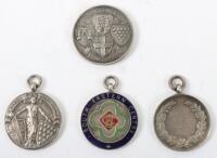 A group of motor cycling medals awarded to E.G. Farrow, including two Motor Cycling Club silver medals for 1926 and 1930, a silver W&D.A.C. Silence medal 1928