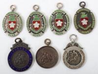 A group of motor cycling medals, silver and enamel, including three circa 1920 silver Leicester & District Motor Cycle with another bronze, a silver B.M.C.C to J. Bailey 1929