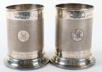 A pair of Victorian silver cups, Sir John Bennett Ltd, London 1873, awarded to A.C. Robbins, one for York Trial 1922 and 200 Mile Circuit 1922
