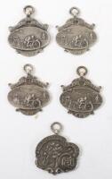 Five silver East Midland A.C.U. medals all awarded to A. Bowerman