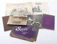 Motorcycling and cycling ephemera for Scott motorcycles ‘The Car on Two Wheels’ early 20th century