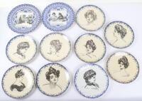 A set of nine Royal Doulton Charles Dana Gibson girl plates (23.5cmDiam), with two other Gibson plates (26cmDiam)