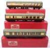 Three Hornby Dublo 00 Gauge 2-Rail Boxed Super Detail Coaches