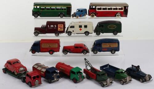 Collection of sixteen repainted Tri-ang Minic vehicles