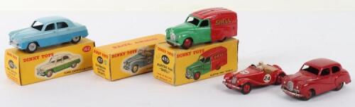 Boxed Dinky 470 Austin Shell van and three cars