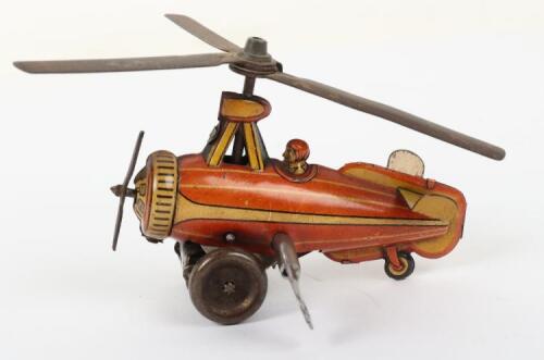 D.R.G.M. (German) Gyro Copter Tinplate Penny Toy