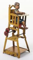 Meier Germany Tinplate Penny Toy Child in High Chair