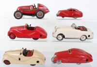 Six Schuco Tinplate Cars clockwork cars