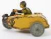 Mettoy Tinplate clockwork AA Motorcycle Combination, - 3