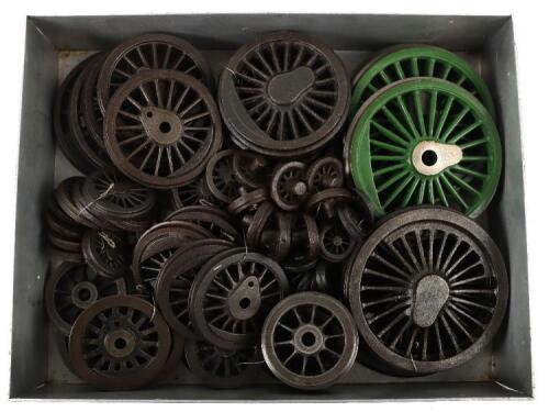 Collection of cast locomotive driving and bogie wheels