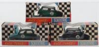 Three Boxed Scalextric Vintage C7 Rally Mini Coopers slot cars