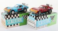 Two Spanish Scalextric Vintage Chevrolet Corvette “Dragsters” Slot Cars