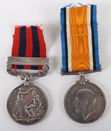 An Unusual Pair of Medals Covering Service from the Burma Campaign of 1885 Through to the First World War