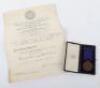 A Good Example of the Royal Humane Society Small Bronze Medal for a Successful Rescue at Cowes, Isle of Wight