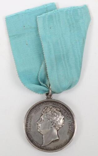 An Early Royal National Lifeboat Institution Medal for the Rescue of Crew from a Ship Trapped on the Goodwin Sands 3rd April 1851