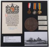 Great War HMS Falcon 1914 Casualty Medal Group