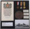 Great War HMS Falcon 1914 Casualty Medal Group