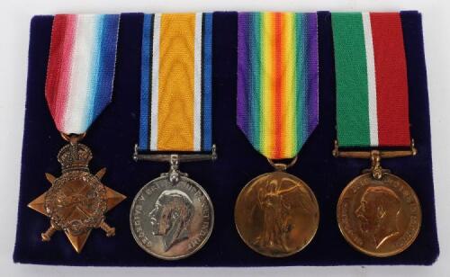 * An Interesting Great War Medal Group of Four For Service in the Merchant Navy and Mercantile Fleet Auxiliary