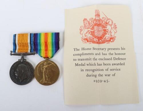 WW1 Medal Pair 13th (Kensington) Battalion London Regiment