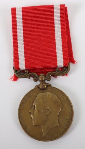 Sea Gallantry Medal in Bronze Awarded to a Royal Naval Reserve Sailor for the Rescue of Five Crew Members of the SS Lord Charlemont, When She Was Torpedoed in the Western Mediterranean in 1918