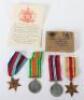Scarce WW2 East Africa 1940 Worcestershire Regiment Officers Casualty Medal Group of Five - 3