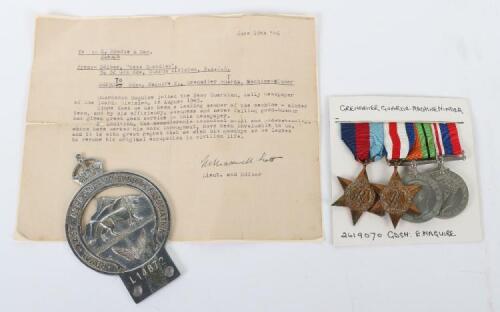 WW2 Medal Group of Four Attributed to Grenadier Guardsman 2619070 E Maguire Who Was Involved in the Production of the Regimental Daily Newspaper the &lsquo;News Guardian&rsquo;