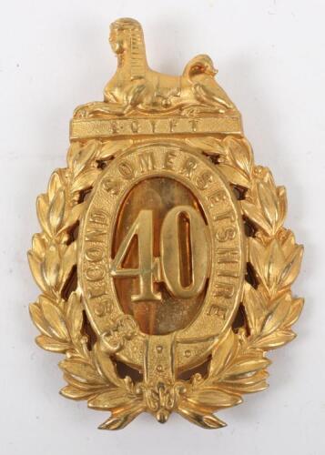 Victorian 40th Second Somersetshire Officers Headdress Badge