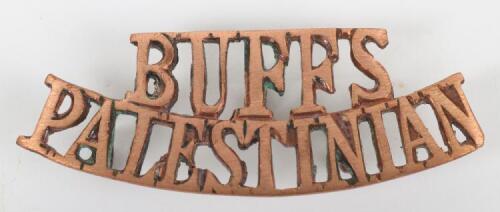 Rare Buffs East Kent Regiment Palestinian Brass Shoulder Title