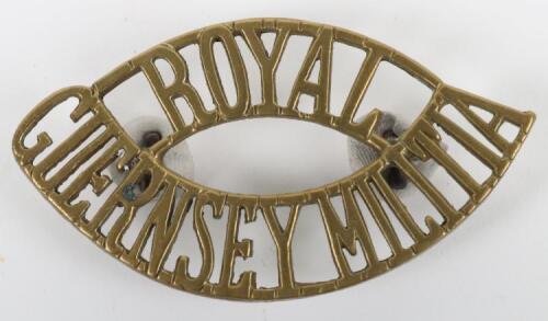 Scarce Royal Guernsey Militia Shoulder Title