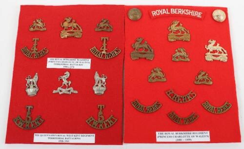 Selection of Badges and Insignia of the Royal Berkshire Regiment and 5th Territorial Battalion Royal West Kent Regiment