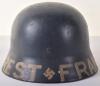 WW2 German “War Trophy” Brest France Steel Combat Helmet - 6