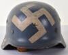 WW2 German “War Trophy” Brest France Steel Combat Helmet - 13