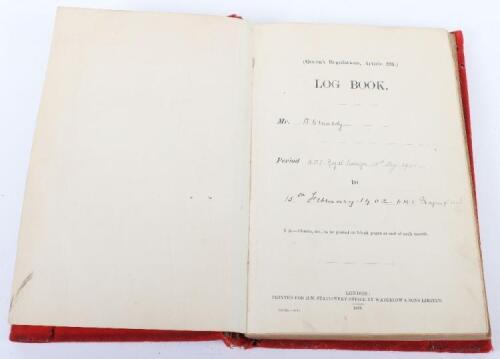 Victorian Royal Navy Ships Log Book of HMS Royal Sovereign and HMS Magnificent