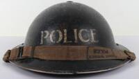 WW2 British Home Front East Burnley Police Steel Helmet