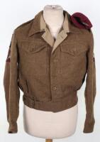 WW2 Battle Dress Blouse & Airborne Beret Group Attributed to Edward Maxwell of “C” Company 7th (Galloway) Battalion Kings Own Scottish Borderers, 1st Air Landing Brigade