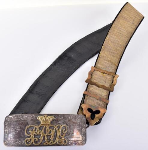 7th (The Princess Royals) Dragoon Guards Officers Hallmarked Silver Pouch and Cross Belt
