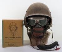 WW2 USAAF Aircrew Air Gunners Steel Helmet and Flying Helmet Set