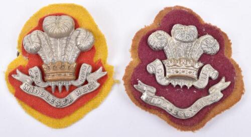 2x 2nd Battalion Middlesex Regiment Band Badges