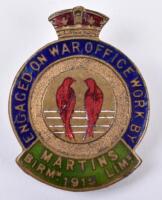 1915 Engaged on War Office Work by Martins Birmingham Limited