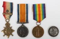 Great War 1914 and Bar Medal Trio with a Silver War Badge Liverpool Regiment,