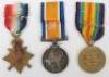 Great War 1914 Star Medal Trio 2nd Suffolk Regiment Died of Wounds September 1915 - 2